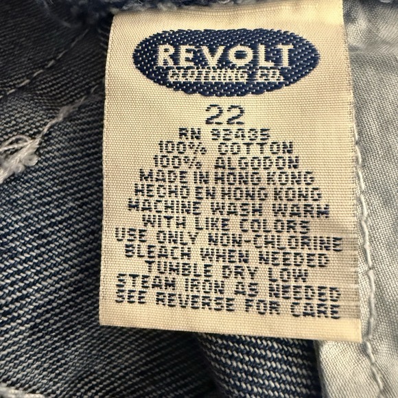 Revolt Clothing Co Womens Fit & Flare Jeans Sz 22 Red White Blue Racing Stripe - Picture 8 of 9